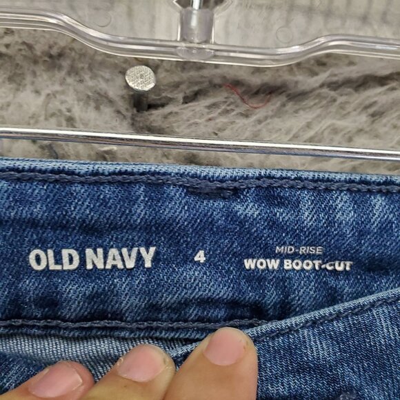 Old Navy Jeans Womens 4 Blue Mid-Rise Wow Boot-Cut Denim - Picture 2 of 8